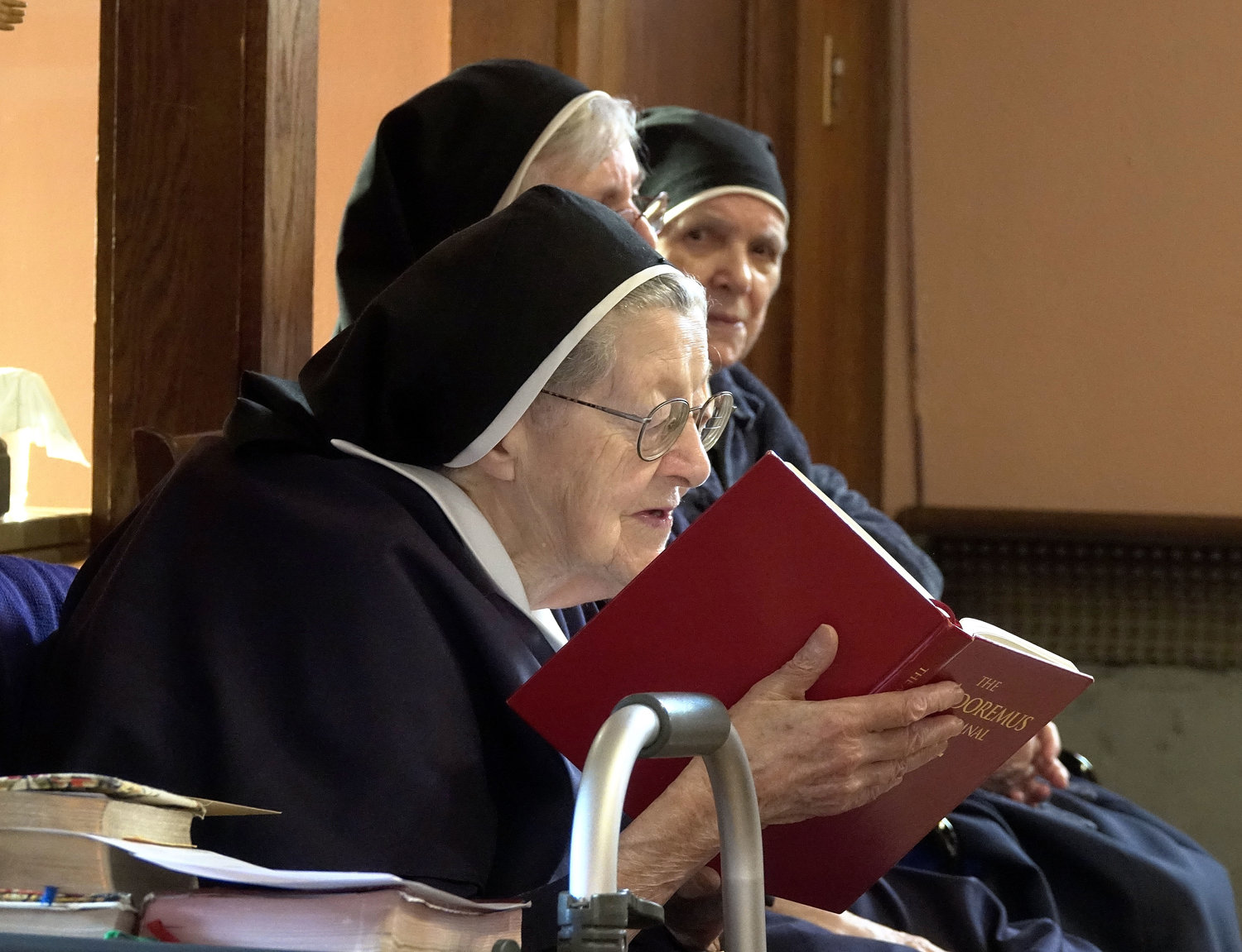 Sister Eileen Marie Laird, P.V.M.I., was one of the Parish Visitors of Mary Immaculate who attended the Mass Cardinal Dolan celebrated for the religious order’s 100th anniversary at its Marycrest motherhouse in Monroe Aug. 15.