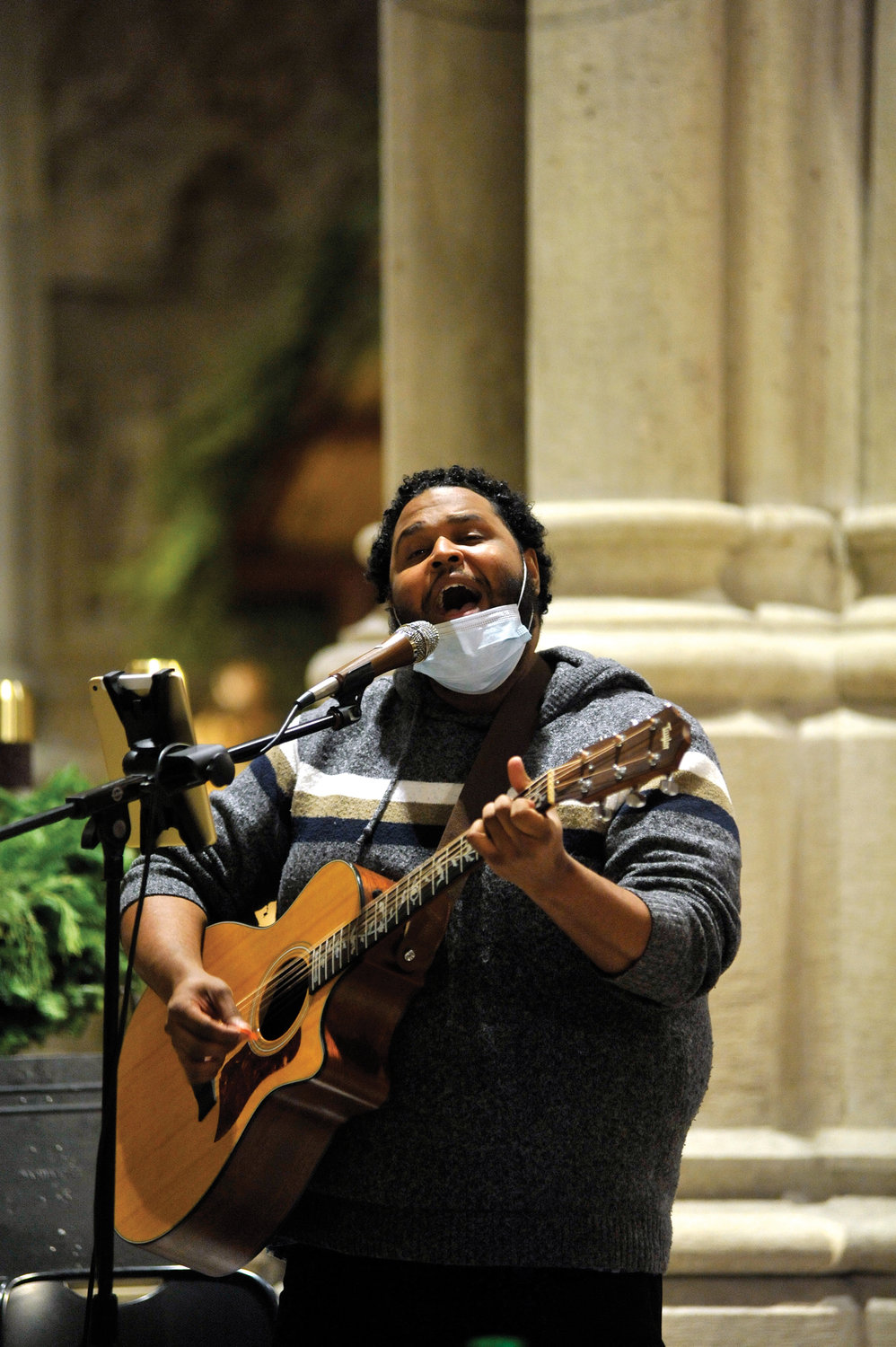 Fernando Torres performs during the Young Adult Mass celebrated by Cardinal Dolan at St. Patrick’s Cathedral Dec. 8.