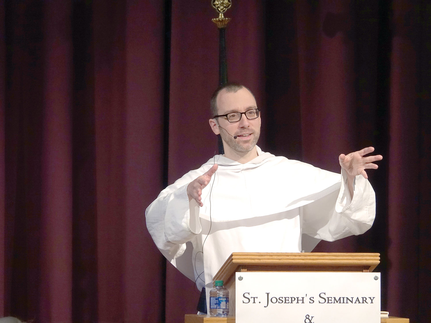 Father Sebastian White, O.P., editor in chief of Magnificat magazine, leads the main presentation.