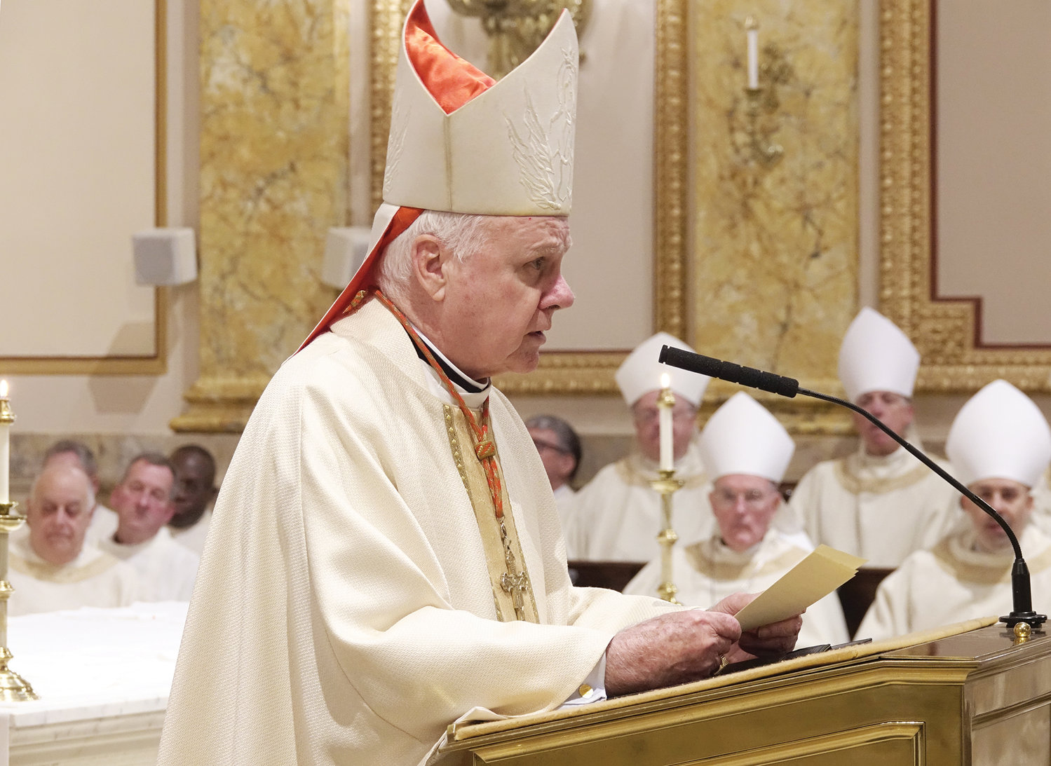Cardinal Edwin O’Brien, retired Archbishop of Baltimore and a former rector of St. Joseph’s Seminary, delivers the homily.