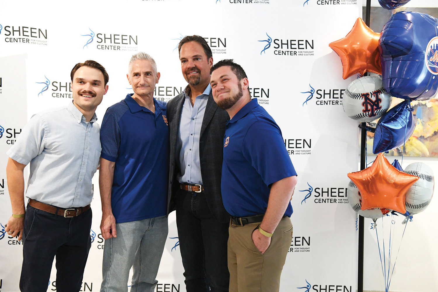 Christian Murphy, Freddie Franza and Joe Franza join Piazza during a meet and greet before the “Faith: The Competitive Edge” series July 26 at The Sheen Center’s Loreto Theater in Manhattan.