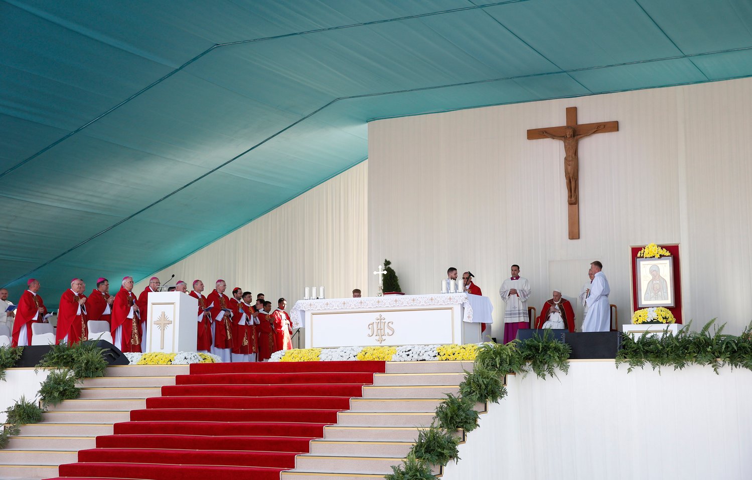 Pope Francis presides at Mass at the Expo grounds in Nur-Sultan, Kazakhstan, Sept. 14.