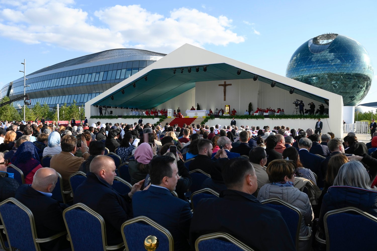 Pope Francis celebrates Mass at the Expo grounds in Nur-Sultan, Kazakhstan, Sept. 14.