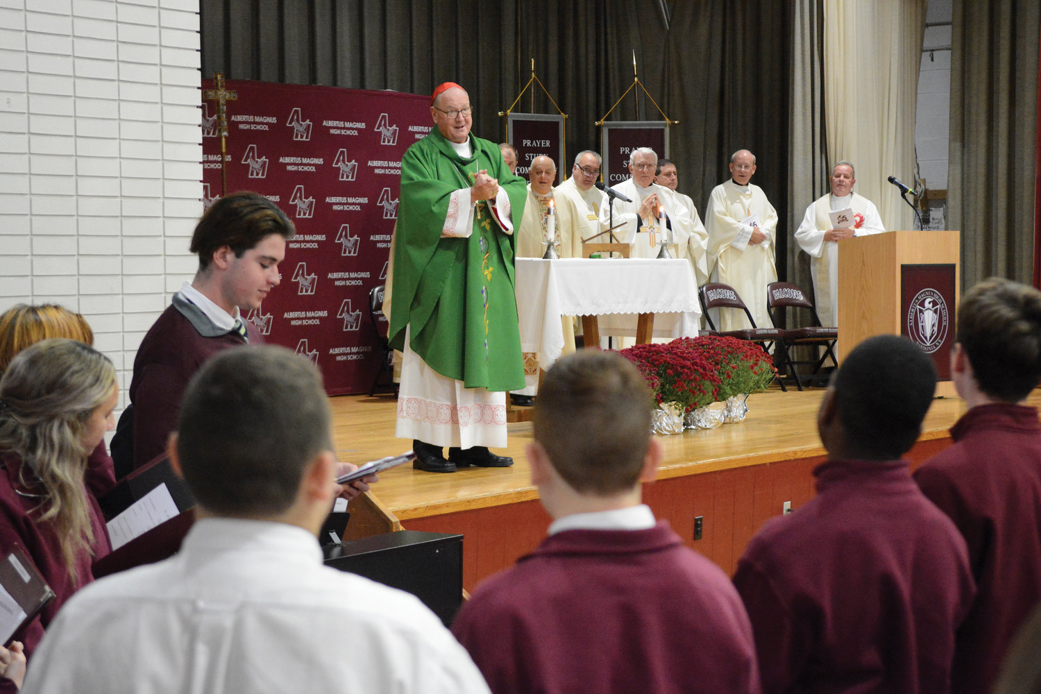 Cardinal Dolan celebrates Mass Oct. 27 to mark the 65th anniversary of Albertus Magnus High School in Bardonia.